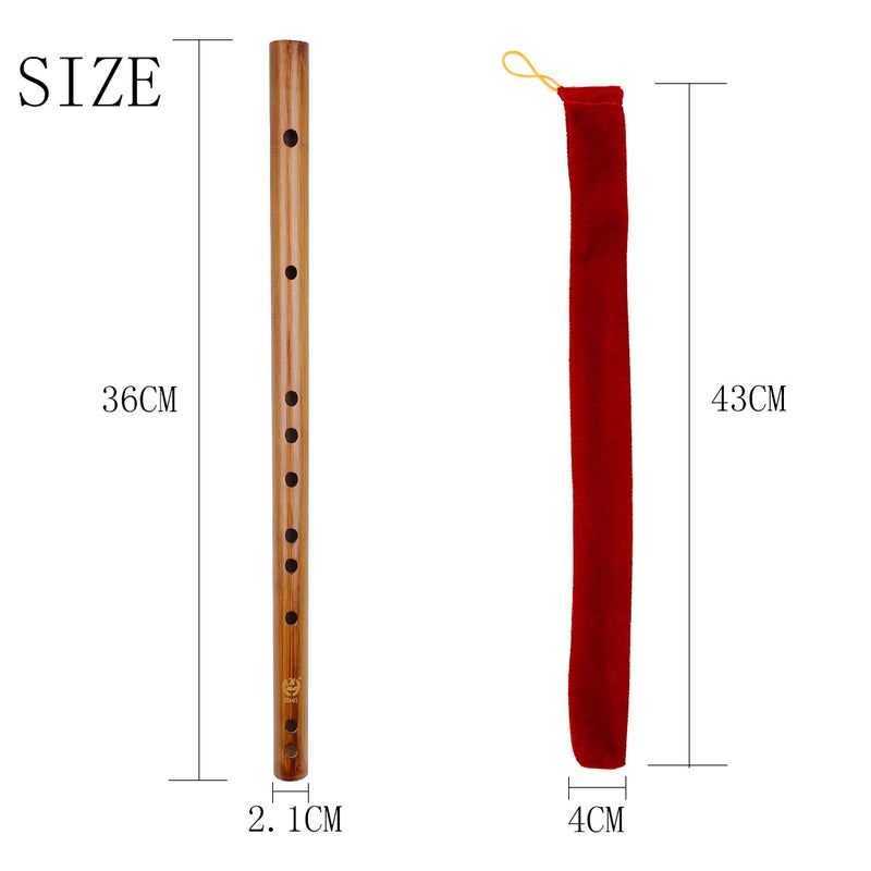 Generic Mini Flute Velvet Bag CDEFG Tuned Bamboo Professional Performance G Tone 