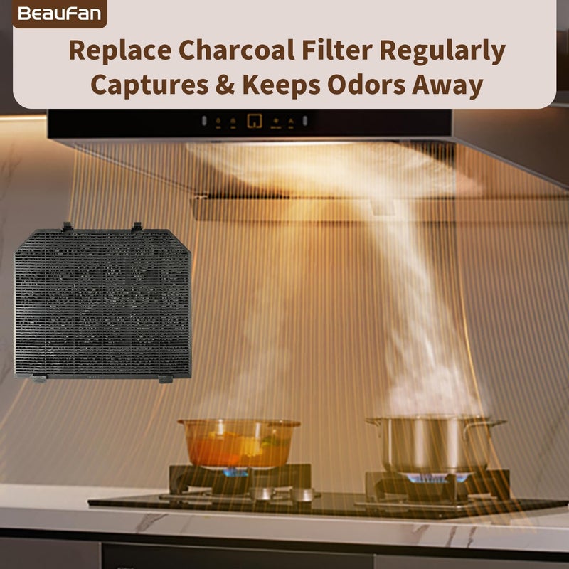 beaufan 2-Set CBCF004 Activated Carbon Charcoal Filters, Compatible with CIARRA Extractor Range Hood Models: CBCS6506B, CBCB6506B, CBCB6506C, CBCB9506B, CBCS9506B, CBCS6506C, CBCS6125, ASS6506C, CBCB9102P - Image 4