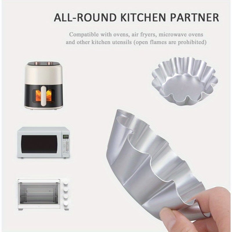 7pcs Large 4.5 Inch Wave Edge Mold for Filipino Egg Tart and Ensaymada - Image 4