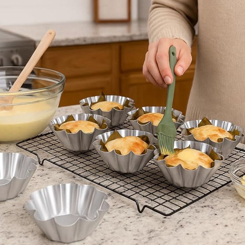 7pcs Large 4.5 Inch Wave Edge Mold for Filipino Egg Tart and Ensaymada - Image 2