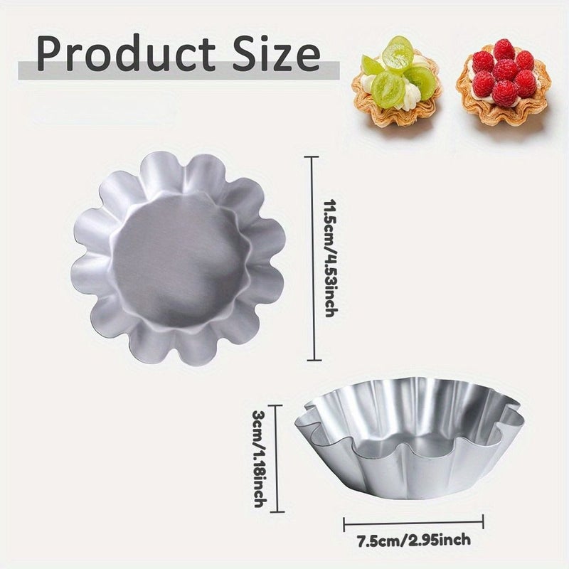 7pcs Large 4.5 Inch Wave Edge Mold for Filipino Egg Tart and Ensaymada - Image 3