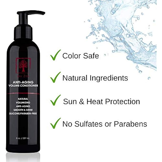 Sai Zen ANTI-AGEING VOLUME CONDITIONER ANTI-THINNING AND VOLUMIZING FORMULA SULPHATE AND PARABEN FREE ALL HAIR TYPES, 240ML - Image 3