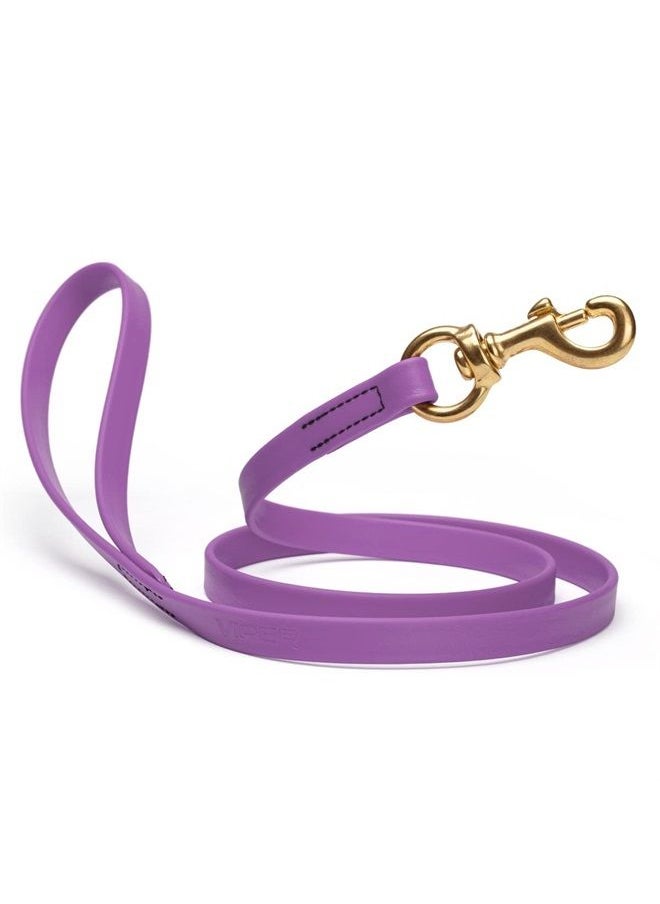 Viper Biothane K9 Working Dog Leash Waterproof Lead for Tracking Training Schutzhund Odor-Proof Long Line with Solid Brass Snap for Puppy Medium and Large Dogs 4ft, Amethyst Purple  - Image 1