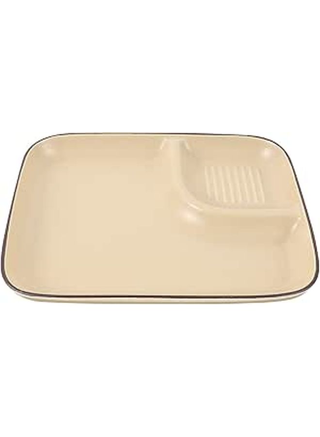 Nordic Khaki Ceramic Dumpling Plate with Vinegar Dipping Bowl for Home Side Dishes - Image 1