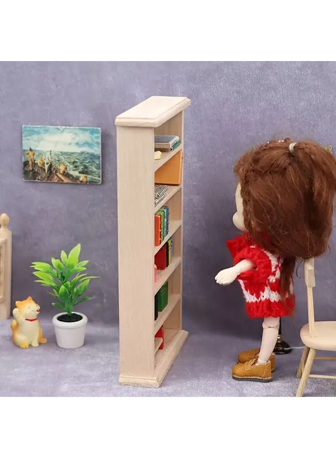 1 12 Scale Bookcase Vintage Dollhouse Villa Study Cabinet Furniture - Image 5