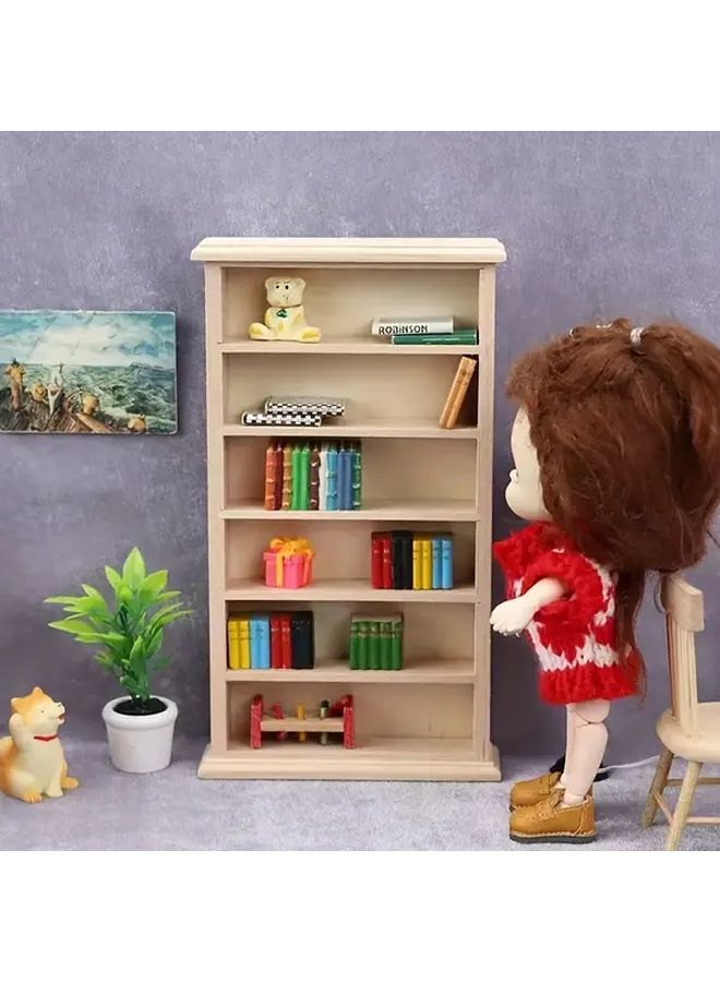 1 12 Scale Bookcase Vintage Dollhouse Villa Study Cabinet Furniture - Image 4