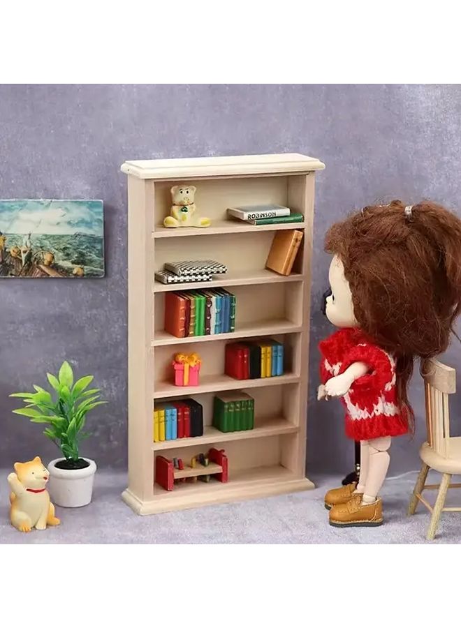 1 12 Scale Bookcase Vintage Dollhouse Villa Study Cabinet Furniture - Image 3