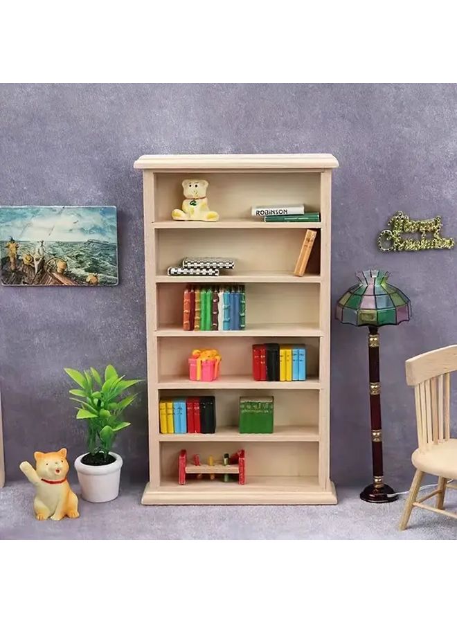 1 12 Scale Bookcase Vintage Dollhouse Villa Study Cabinet Furniture - Image 1