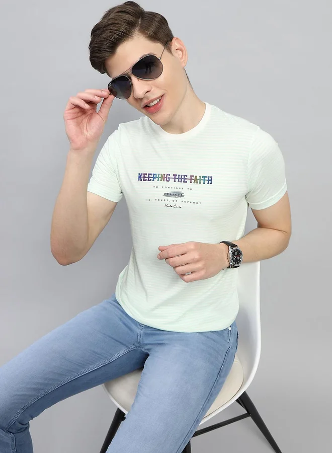 Monte Carlo Monte Carlo Slogan Printed Round Neck Regular Fit T-shirt