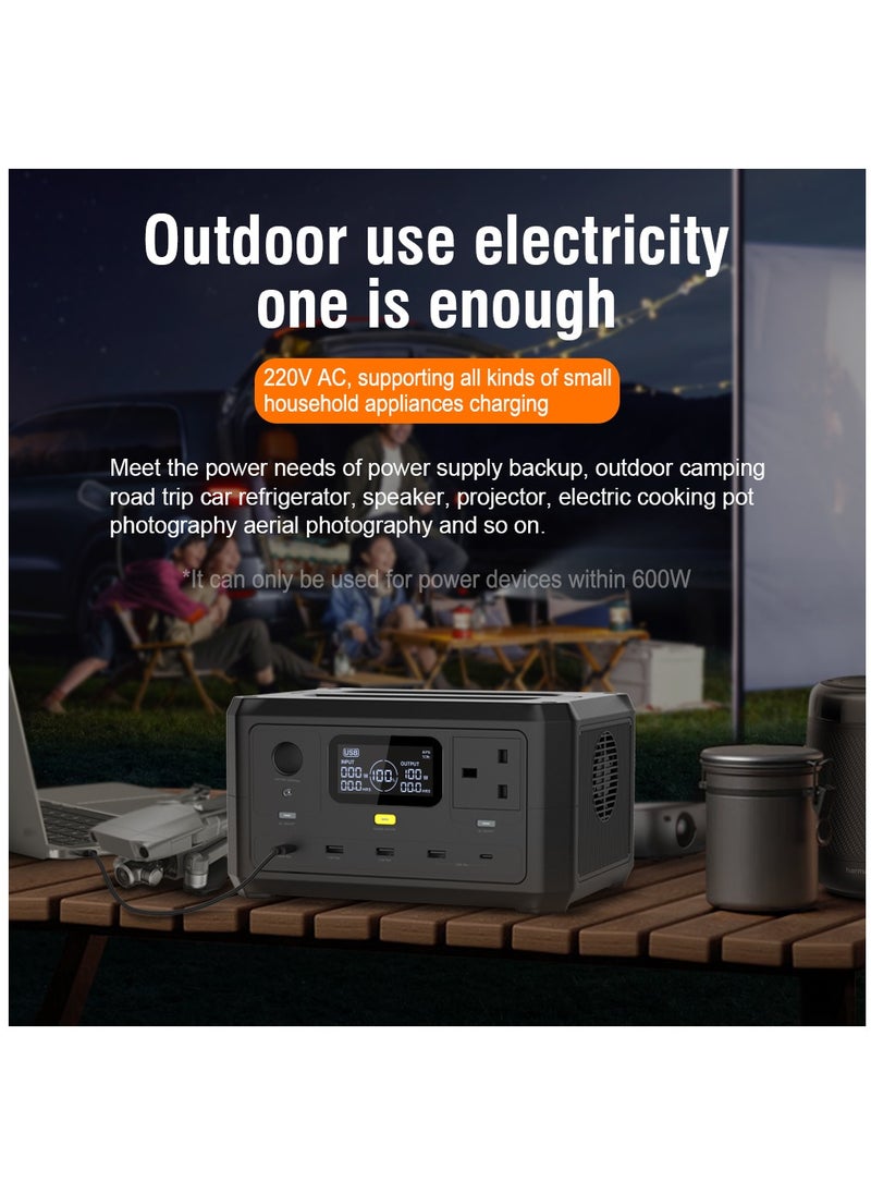 Portable Power Station, 256Wh/80000mAh LiFePO4 Battery Backup, 220V/300W AC Outlet, PD 100W USB-C Fast Charging, 8 Output Ports, Solar Generator (Panel Not Included) for Home Use, Outdoor Camping, RVs, Travel, Hunting, Emergency Power, Blackouts, LED Light for Camping, Compact and Reliable Power Solution