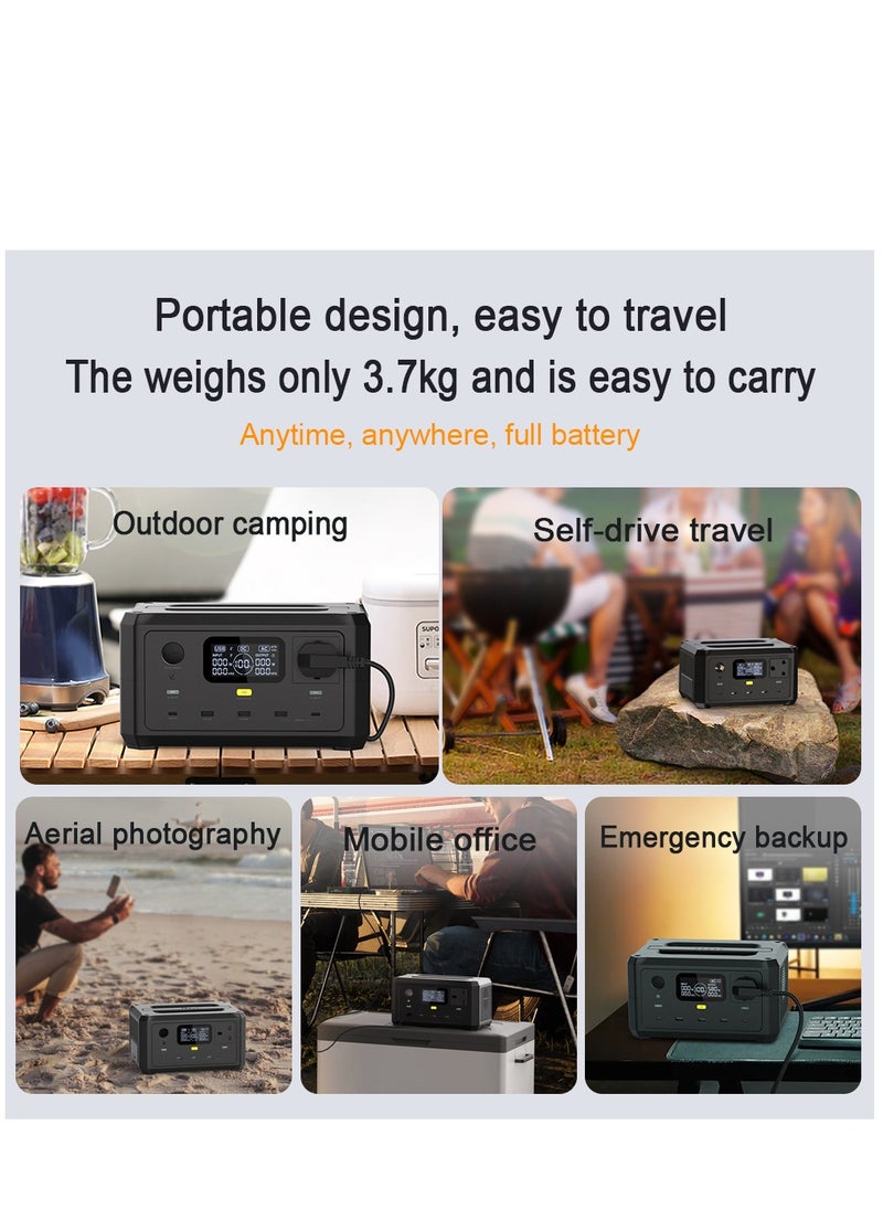Portable Power Station, 256Wh/80000mAh LiFePO4 Battery Backup, 220V/300W AC Outlet, PD 100W USB-C Fast Charging, 8 Output Ports, Solar Generator (Panel Not Included) for Home Use, Outdoor Camping, RVs, Travel, Hunting, Emergency Power, Blackouts, LED Light for Camping, Compact and Reliable Power Solution