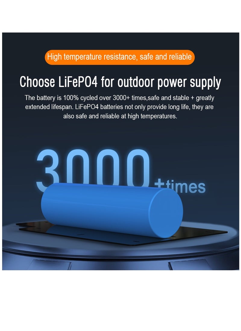 Brave Portable Power Station, 256Wh/80000mAh LiFePO4 Battery Backup, 220V/300W AC Outlet, PD 100W USB-C Fast Charging, 8 Output Ports, Solar Generator (Panel Not Included) for Home Use, Outdoor Camping, RVs, Travel, Hunting, Emergency Power, Blackouts, LED Light for Camping, Compact and Reliable Power Solution  - Image 5