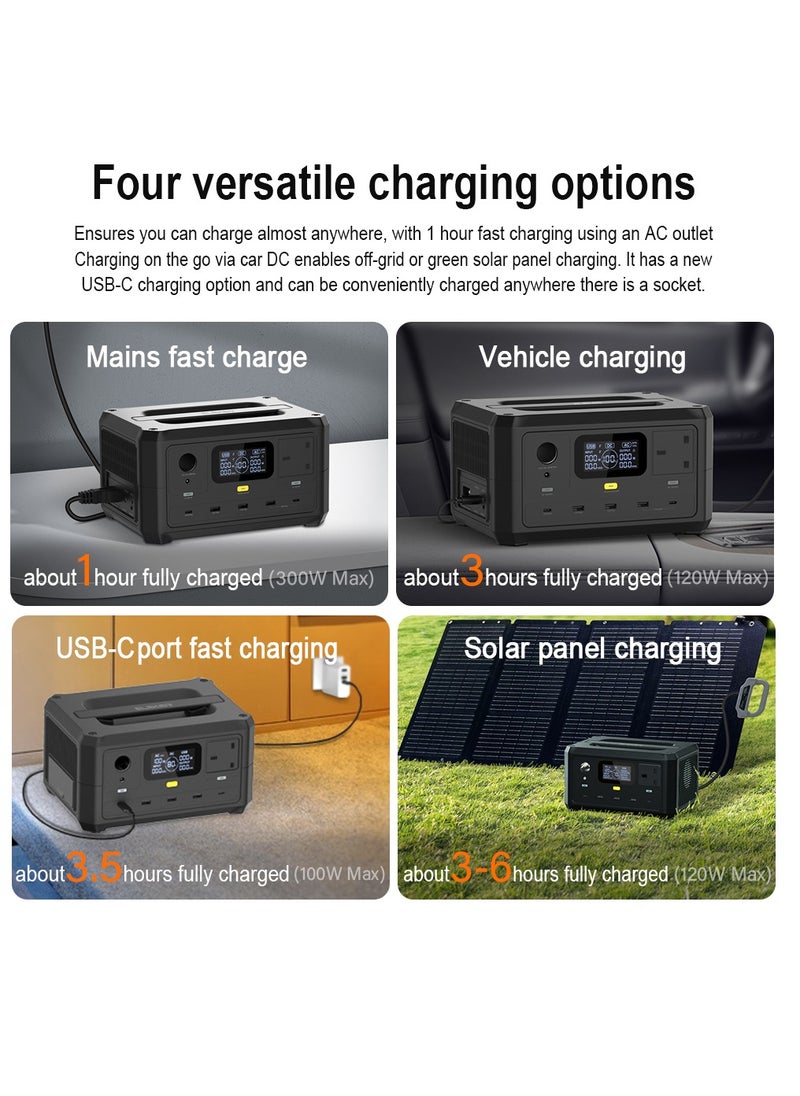 Brave Portable Power Station, 256Wh/80000mAh LiFePO4 Battery Backup, 220V/300W AC Outlet, PD 100W USB-C Fast Charging, 8 Output Ports, Solar Generator (Panel Not Included) for Home Use, Outdoor Camping, RVs, Travel, Hunting, Emergency Power, Blackouts, LED Light for Camping, Compact and Reliable Power Solution  - Image 4