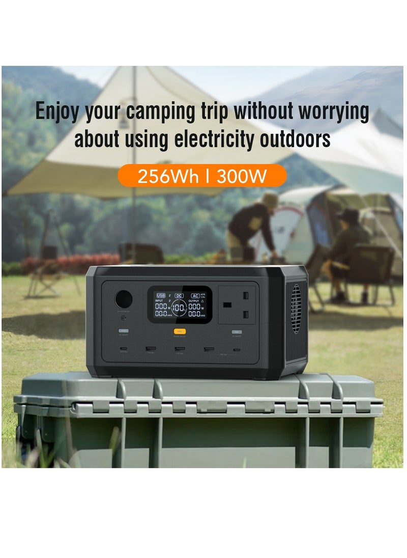 Brave Portable Power Station, 256Wh/80000mAh LiFePO4 Battery Backup, 220V/300W AC Outlet, PD 100W USB-C Fast Charging, 8 Output Ports, Solar Generator (Panel Not Included) for Home Use, Outdoor Camping, RVs, Travel, Hunting, Emergency Power, Blackouts, LED Light for Camping, Compact and Reliable Power Solution  - Image 2