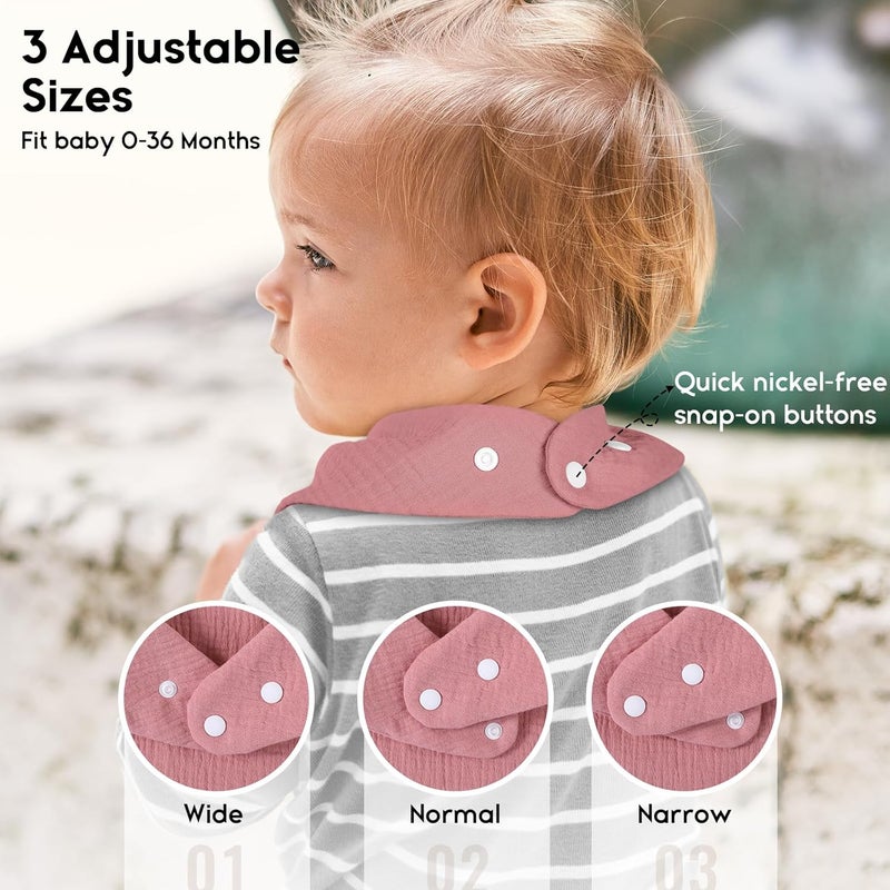 Yoofoss 10 Pack Muslin Baby Bibs - Image 3