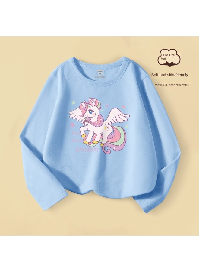 Badibadi Children's Long Sleeve T-shirt, Autumn Style, Cotton Top, Girls' Layering Shirt, Comfortable Top - Image 2