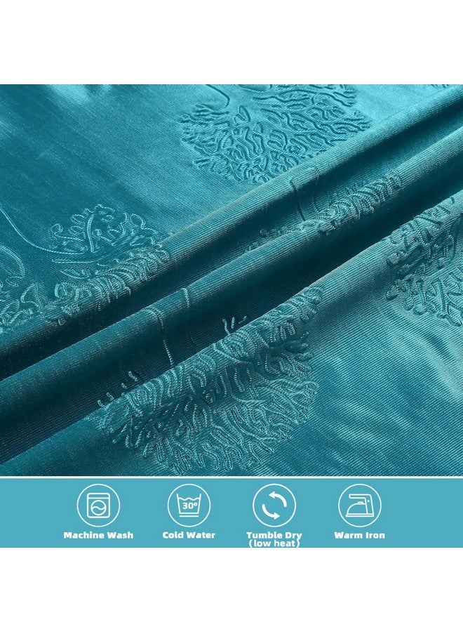 FRESH FROM LOOM Semi Sheer Curtains For Door 7 Feet Long|Door Window Curtain|Premium Polyester Punch Parda|Latest Modern Parde For Living Room Bedroom|Home Screens|Eyelet Ring (Aqua, 1Pc Only) - Image 5