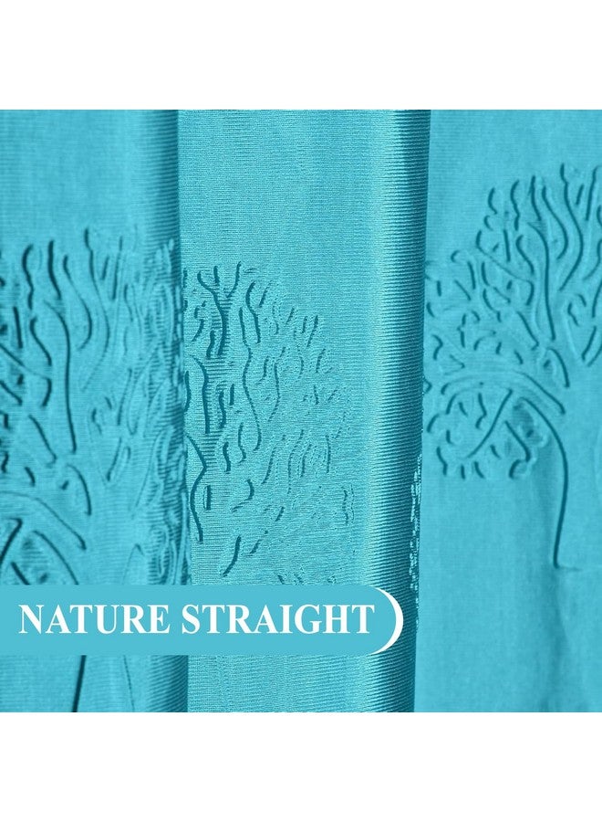 FRESH FROM LOOM Semi Sheer Curtains For Door 7 Feet Long|Door Window Curtain|Premium Polyester Punch Parda|Latest Modern Parde For Living Room Bedroom|Home Screens|Eyelet Ring (Aqua, 1Pc Only) - Image 4