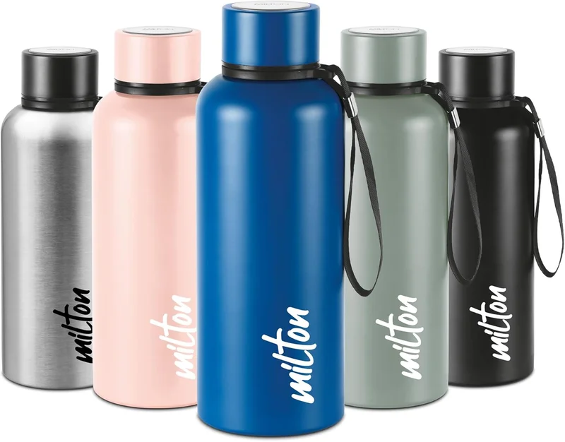 Milton Milton Aura 750 Thermosteel Bottle, 750 ml, Dark Blue | 24 Hours Hot and Cold | Easy to Carry | Rust & Leak Proof | Tea | Coffee | Office| Gym | Home | Kitchen | Hiking | Trekking | Travel Bottle