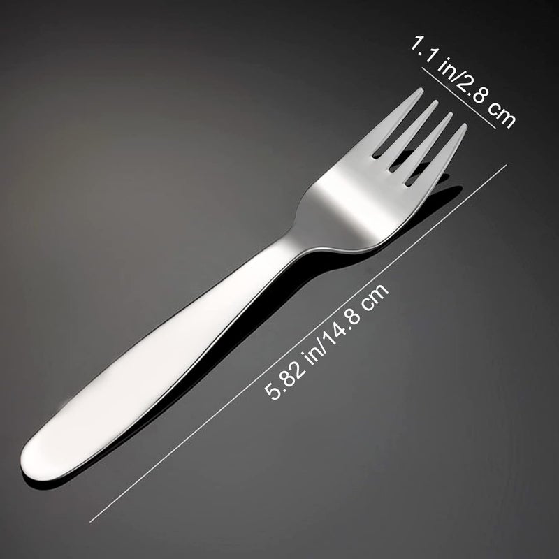 VANRA أدوات تناول الطعام للأطفال من VANRA مصنوعة من الفولاذ المقاوم للصدأ 188، 4 قطع، 58 بوصة، مجموعة أدوات مائدة فضية للاستخدام المنزلي والمدرسي - Image 3