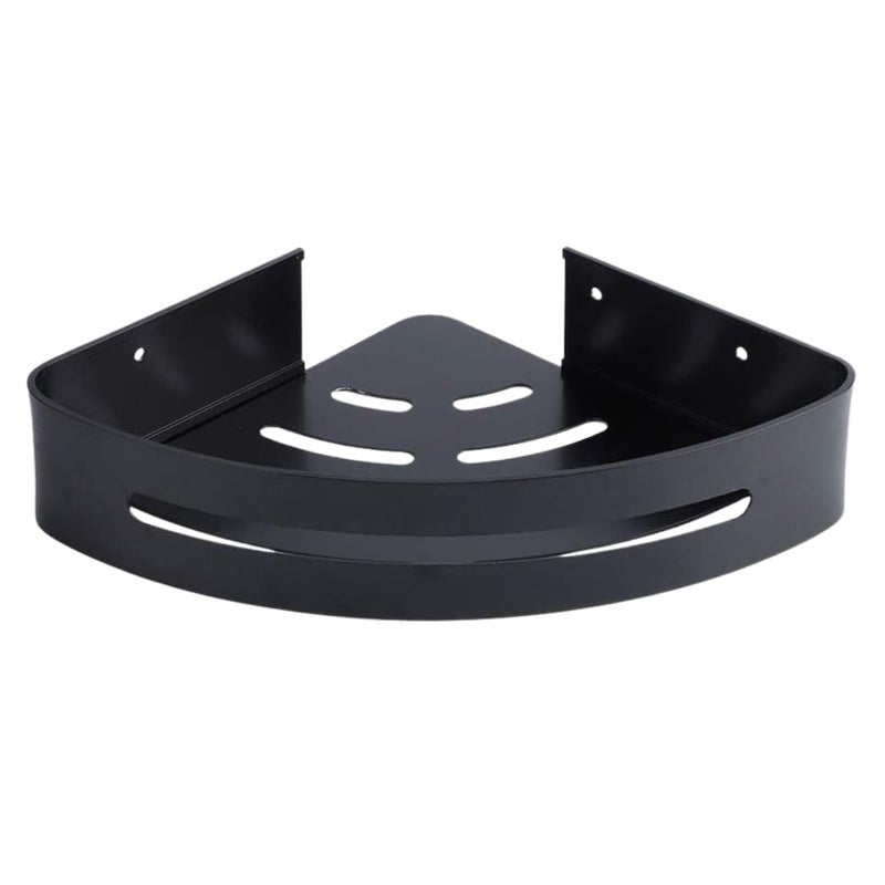 ELECRANGE Premium Matt Black Stainless Steel Bathroom Corner ShelfKitchen ShelfBathroom Shelf and RackWall Storage ShelfBathroom Accessories Black Pack of 1