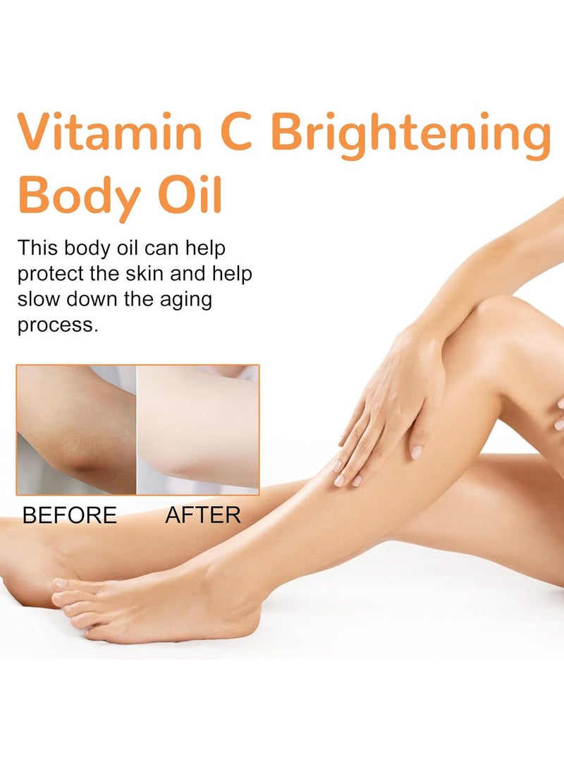 OceAura 100ml Vitamin C Body Massage Oil for Skin Lightening, Improves Paleness, Soothes Dryness, Moisturizes, Brightens and Tightens Arms, Abdomen, Waist, Thighs, Skin Care Products - Image 4
