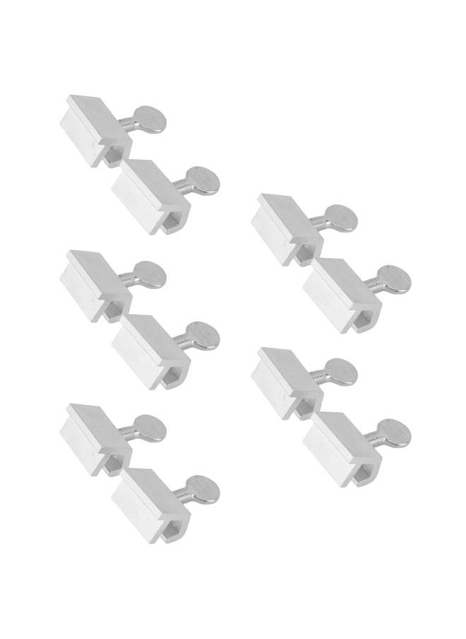 Thoraya 10pcs Sliding Window Security Lock Security Door Stopper Safety Lock Drill Free Install Anti Theft Limit Round Handle Silver  - Image 2