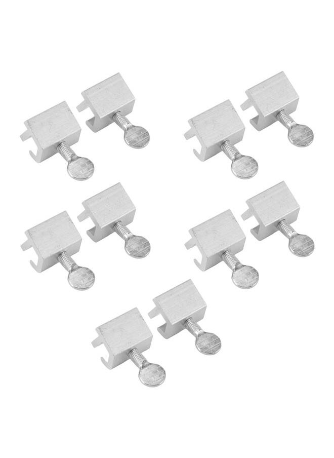 Thoraya 10pcs Sliding Window Security Lock Security Door Stopper Safety Lock Drill Free Install Anti Theft Limit Round Handle Silver  - Image 3