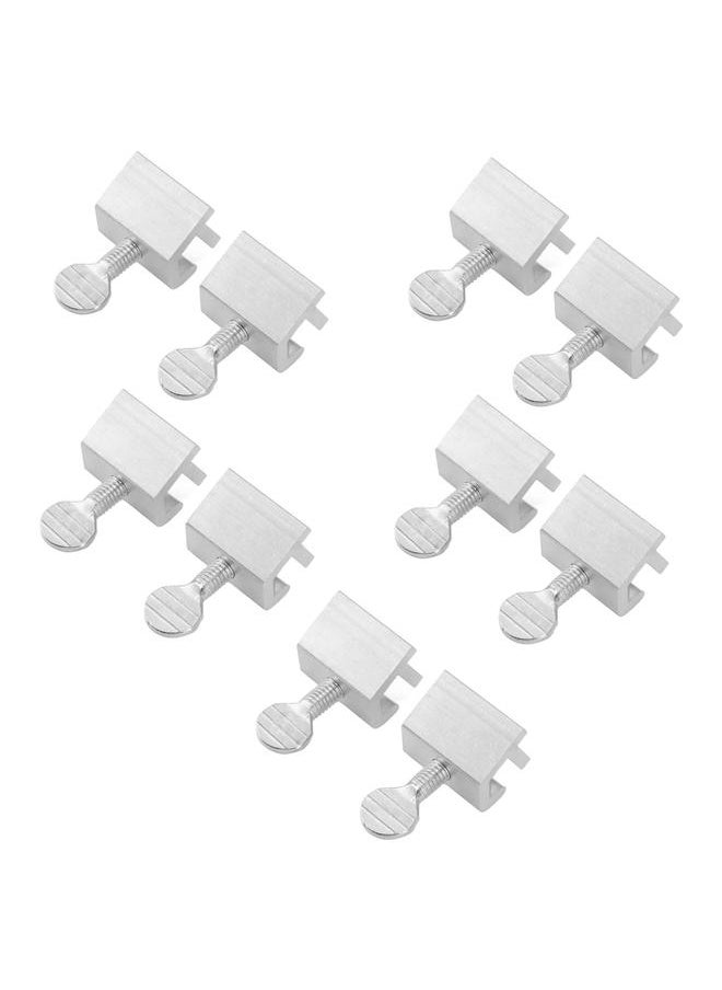 Thoraya 10pcs Sliding Window Security Lock Security Door Stopper Safety Lock Drill Free Install Anti Theft Limit Round Handle Silver  - Image 5