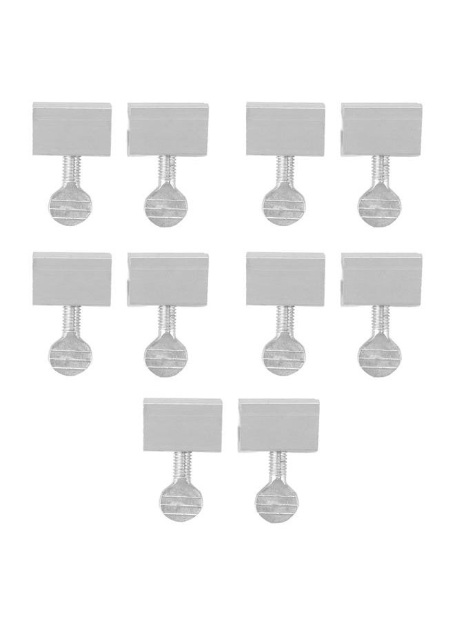 Thoraya 10pcs Sliding Window Security Lock Security Door Stopper Safety Lock Drill Free Install Anti Theft Limit Round Handle Silver  - Image 1