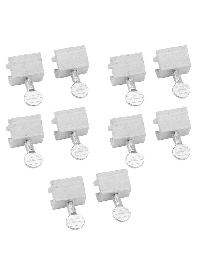 Thoraya 10pcs Sliding Window Security Lock Security Door Stopper Safety Lock Drill Free Install Anti Theft Limit Round Handle Silver  - Image 4