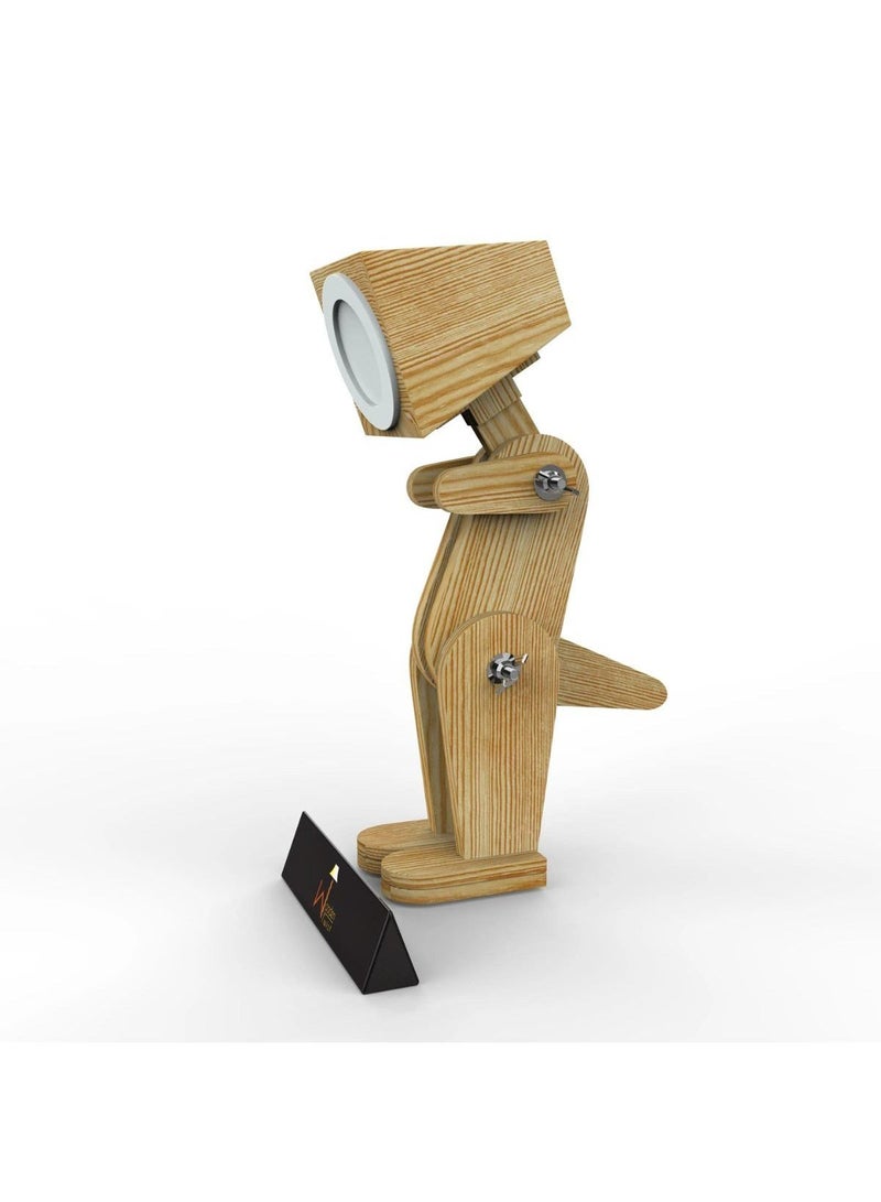 Wooden Twist Wooden Dinosaur Shaped Lamp (Pinewood) - Image 3