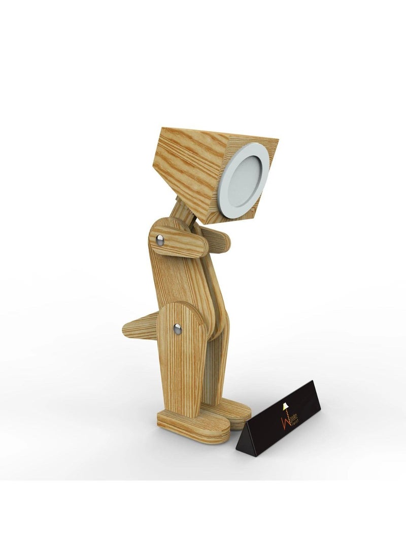 Wooden Twist Wooden Dinosaur Shaped Lamp (Pinewood) - Image 4