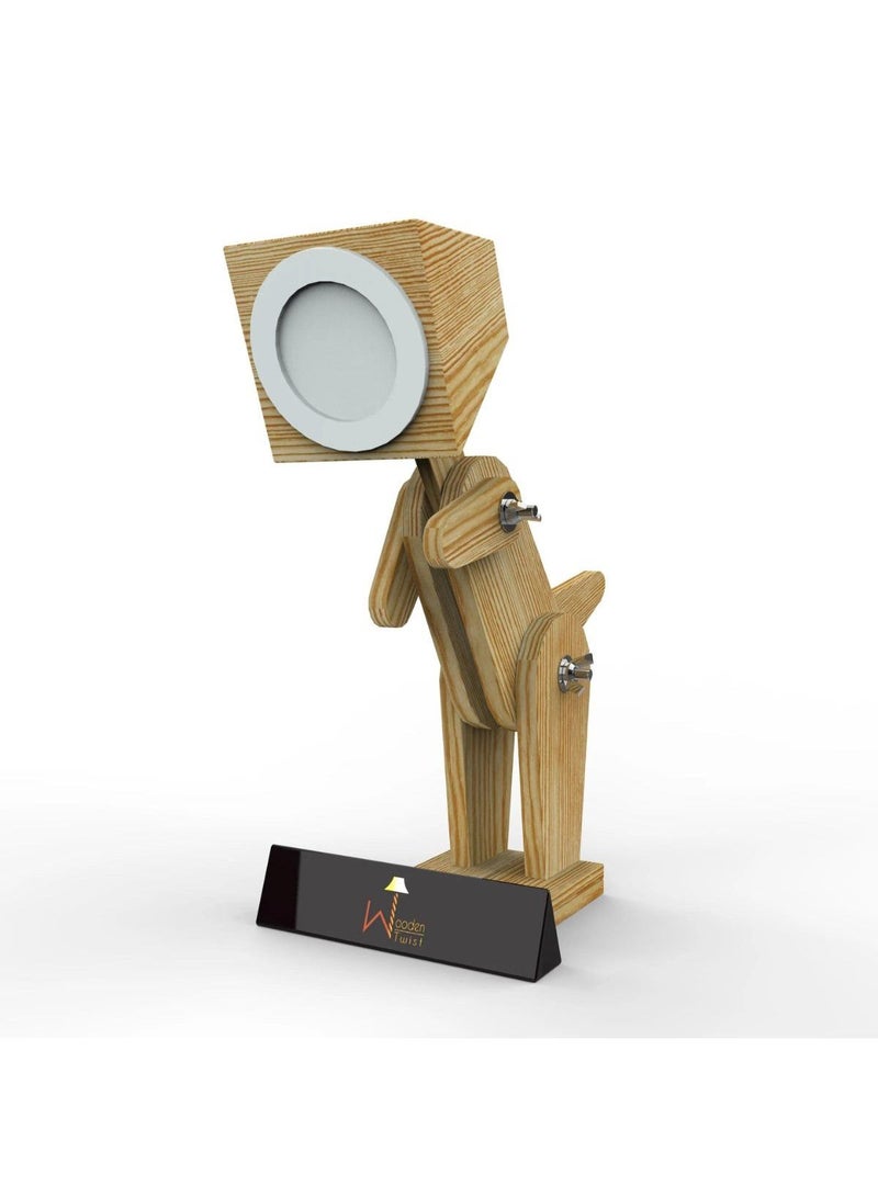 Wooden Twist Wooden Dinosaur Shaped Lamp (Pinewood) - Image 2