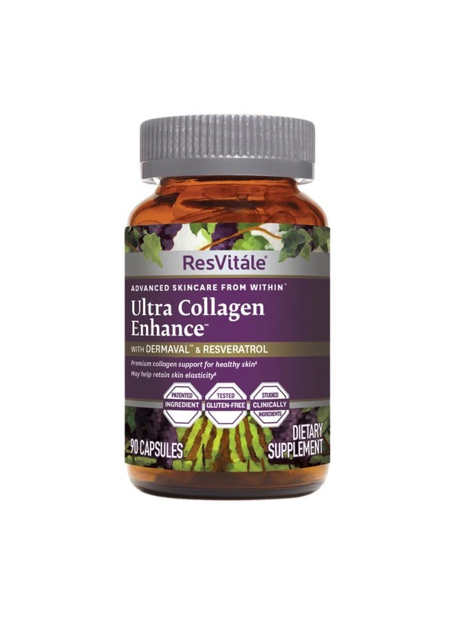 GNC Ultra Collagen Enhance - Skin Care Supplement with Resveratrol - 90 Veggie Capsules - Image 1