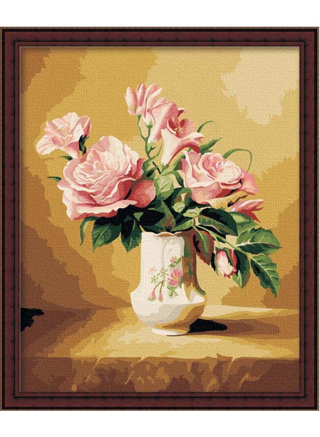 NIBEMINENT Beautiful Flower Pattern DIY Paint By Number Oil Painting On Canvas Kit Multicolour - Image 1