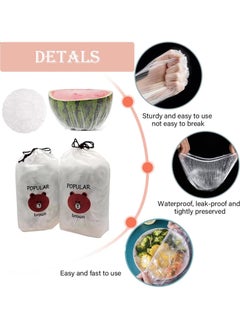 Generic 200 pcs Food Storage Bags - Stretchable Flexible Covers - 200 Pack Of Clear Reusable Plastic Lids, Perfect For Keeping Leftovers And Storing Meals  - Image 3