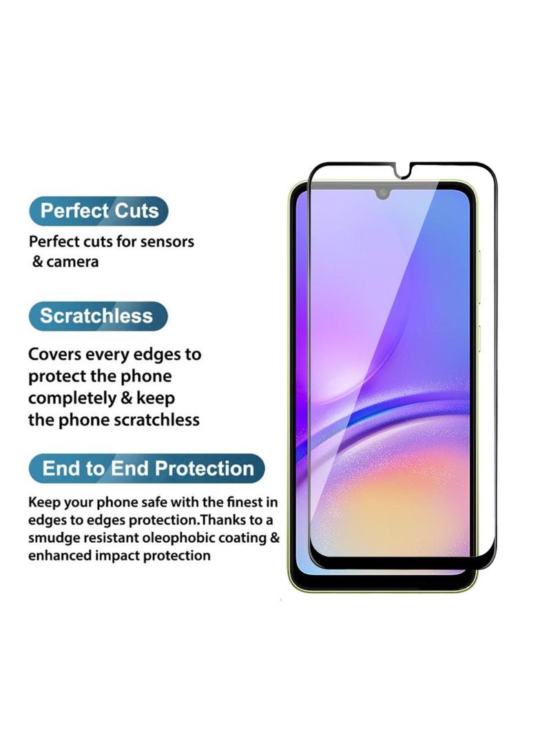 واقي شاشة زجاجي بتغطية كاملة لهاتف Oppo A77S، A77، A78، A59، A18، A38، K10، A15، A15S، A31، A9 2020، A5 2020، Vivo Y28، Y17S وY56 (6.56 بوصة) - إطار أسود من M7molge