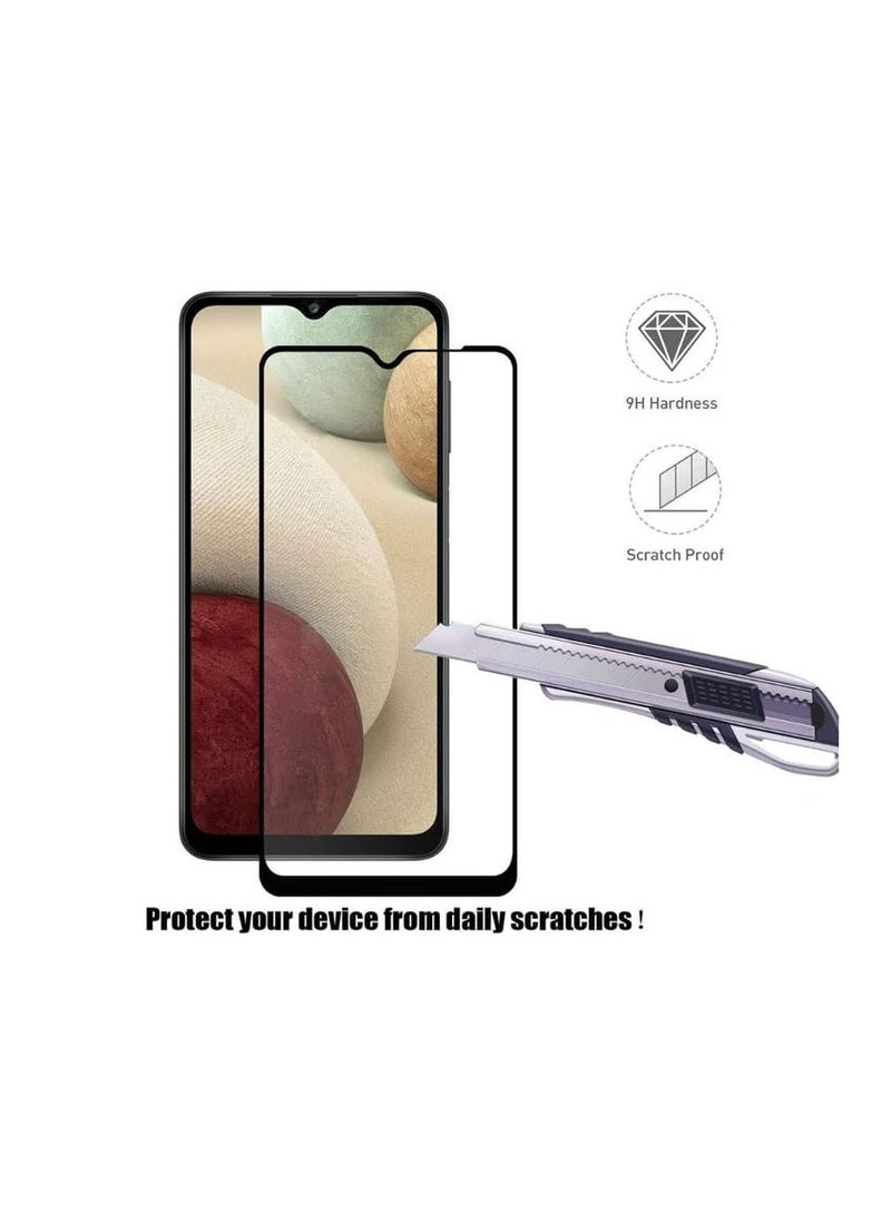 واقي شاشة زجاجي بتغطية كاملة لهاتف Oppo A77S، A77، A78، A59، A18، A38، K10، A15، A15S، A31، A9 2020، A5 2020، Vivo Y28، Y17S وY56 (6.56 بوصة) - إطار أسود من M7molge