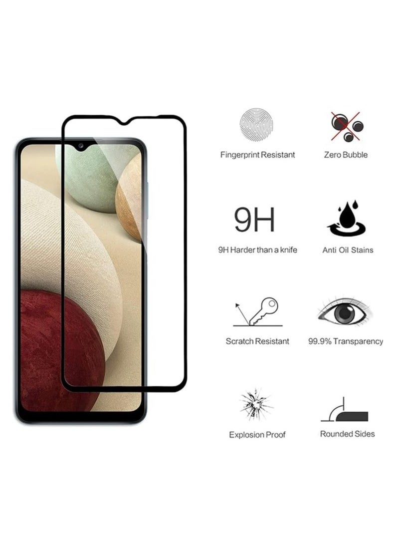 واقي شاشة زجاجي بتغطية كاملة لهاتف Oppo A77S، A77، A78، A59، A18، A38، K10، A15، A15S، A31، A9 2020، A5 2020، Vivo Y28، Y17S وY56 (6.56 بوصة) - إطار أسود من M7molge