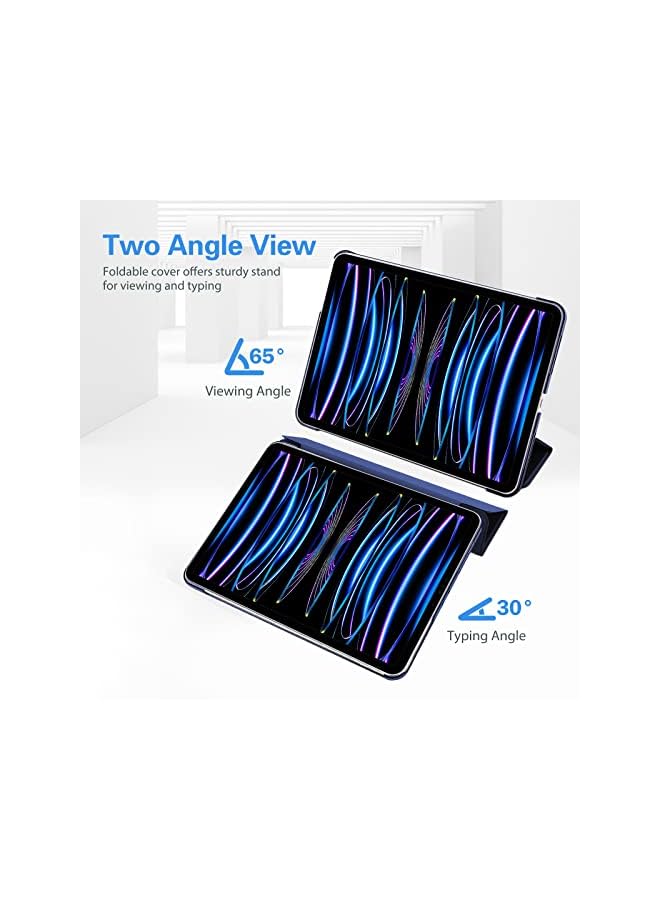 Procases غطاء آيباد برو 11 بوصة 2022/2021 / 2020/2018، غلاف خلفي صلب نحيف مع حامل للآيباد برو 11 بوصة الجيل الرابع 2022 / الجيل الثالث 2021/ الجيل الثاني 2020 / الجيل الأول 2018 - بحري - Image 5