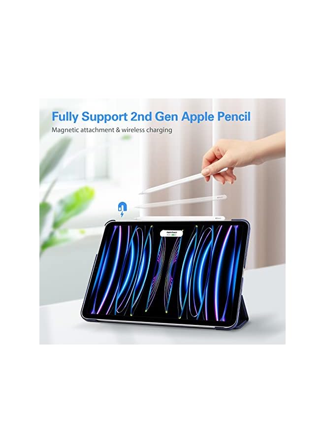 Procases غطاء آيباد برو 11 بوصة 2022/2021 / 2020/2018، غلاف خلفي صلب نحيف مع حامل للآيباد برو 11 بوصة الجيل الرابع 2022 / الجيل الثالث 2021/ الجيل الثاني 2020 / الجيل الأول 2018 - بحري - Image 3