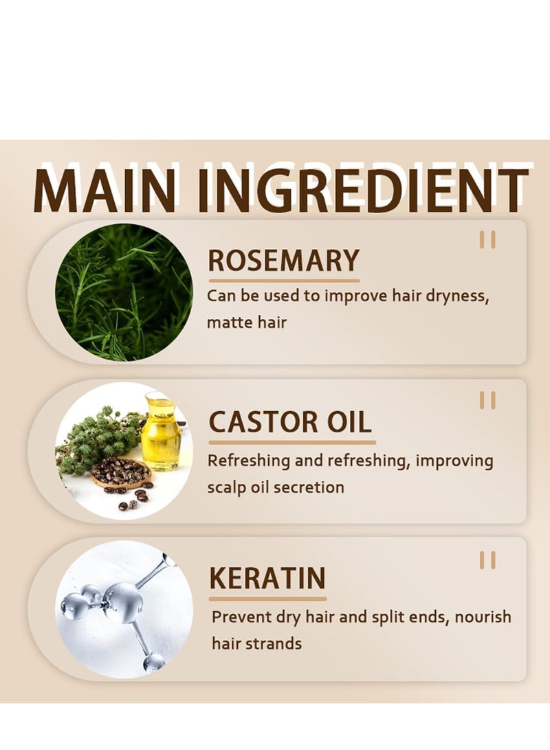 Rozino شامبو البيوتين، علاج تكثيف الشعر بزيت الخروع، زيت إكليل الجبل، والكيراتين – شامبو مكثف للشعر الجاف والتالف – مثالي للنساء والرجال ذوي الشعر الخفيف 100غ - Image 5