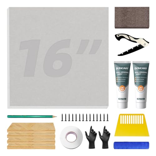 Boncart Drywall Repair KitDrywall Repair Panel 16 x16Sheetrock Repair KitDrywall Ceiling RepairLarge Hole Drywall Repair Kit - Image 1