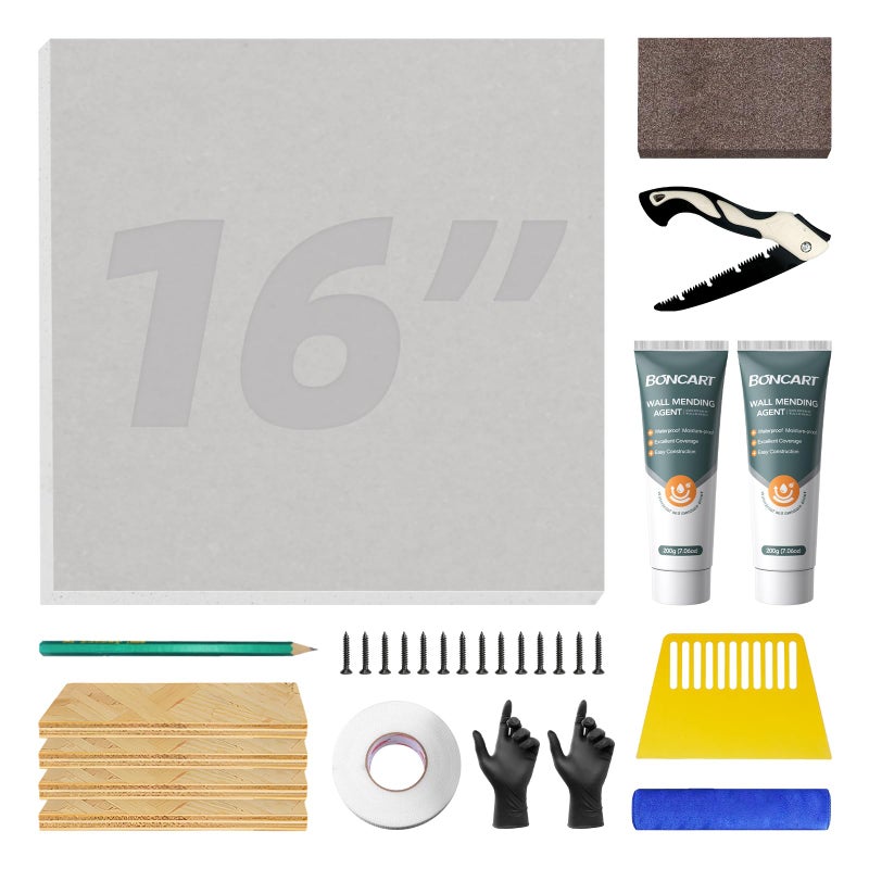 Boncart Drywall Repair KitDrywall Repair Panel 16 x16Sheetrock Repair KitDrywall Ceiling RepairLarge Hole Drywall Repair Kit - Image 2