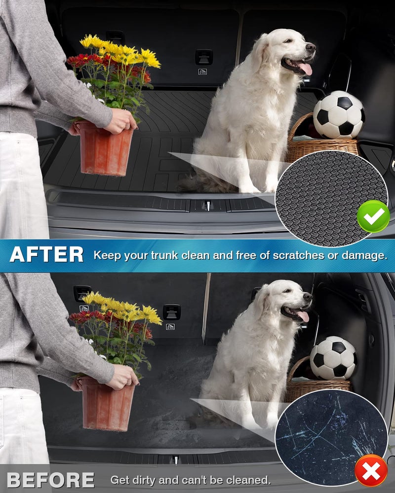Mixsuper Custom Fit for Cargo Liner 2014-2022 Jeep Cherokee All Weather Trunk Liner Anti-Slip Durable Rear Cargo Floor Mat Black (Not for Jeep Grand Cherokee) - Image 5