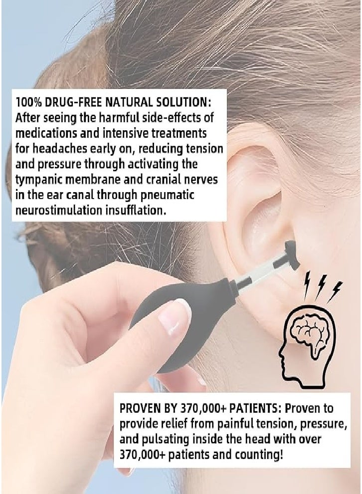 أداة تخفيف ضغط الأذن، أداة ضغط الأذن الداخلية لتخفيف ضغط التوتر، سيليكون، مسكن الصداع النصفي المحمول للصداع في المنزل أو المكتب أو السفر - رمادي - Image 5