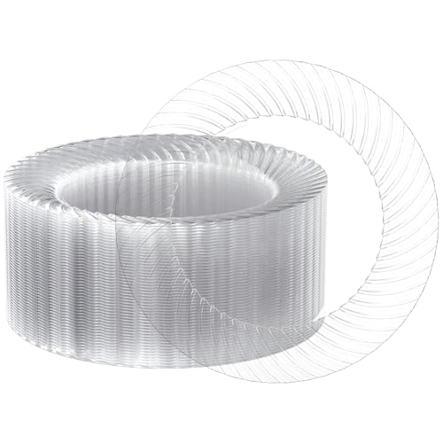 FOCUSLINE 10 Inch Clear Plastic Plates 100 Count Disposable Heavy Duty Dinner Plates Premium Hard Plastic for Weddings Parties Events - Image 2
