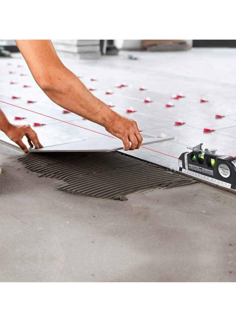 Laser Level Line Tool, Multipurpose Laser Level Kit Standard Cross Line Laser leveler Beam Tool with Metric Rulers 8ft/2.5M for Picture Hanging cabinets(black) - Image 5