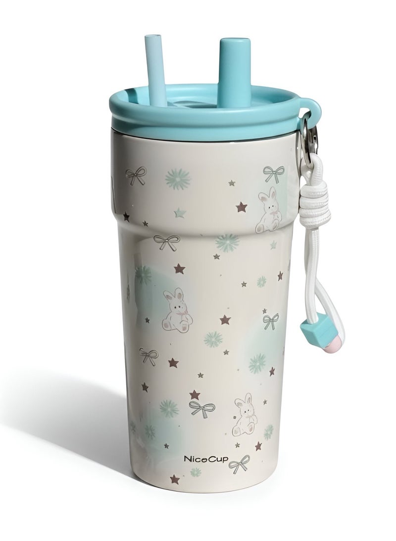 NICE Insulated Travel Mug 500ml – Double Wall Stainless Steel, Leakproof, BPA Free, with Hidden Straw, Keeps Drinks Hot & Cold, Perfect for Travel & Daily Use - Image 1